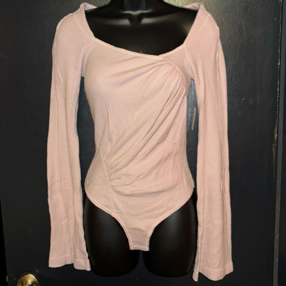 NWT Intimately by Free People On a Cloud ribbed Bodysuit. Balletcore. Sz small.